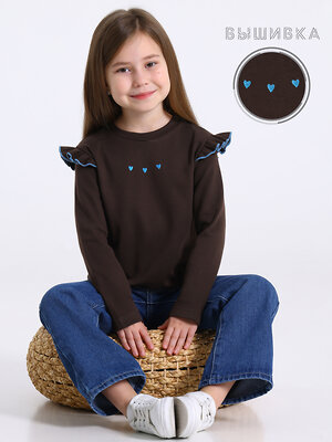 Апрель Лонгслив 573561 1ДДЛД4952067 темно-коричневый