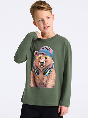 Апрель Лонгслив 573570 1ПДЛД4335001 оливковый