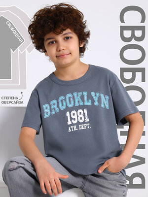 Апрель Футболка 573572 1ПДФК4332001 темно-серый