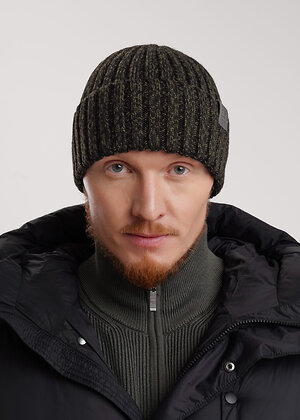 CLEVER Шапка 573851 453812ап чёрный/т.хаки