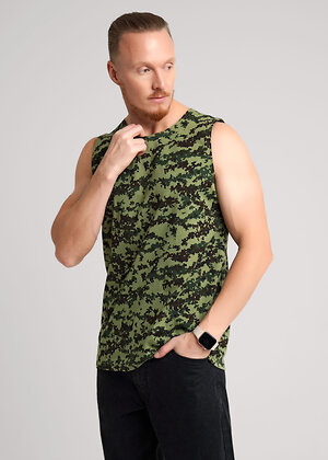 ЭЙС Майка 573879 600221 т.коричневый/т.зелёный