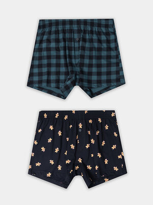 MARK FORMELLE Трусы 574219 411152-2 черная клетка на зеленом +пряники на черном