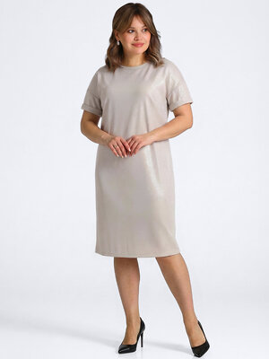 Апрель Платье 574425 1ЖПК4887933 бежевый с блеском