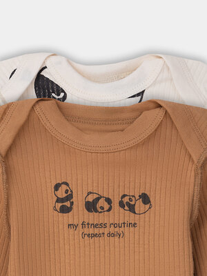 MARK FORMELLE Боди детское 575034 13018-1-2 охра +панды на молочном