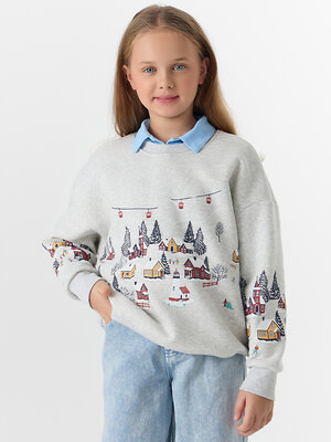 MARK FORMELLE Свитшот 575080 127897/1 серый меланж+печать3