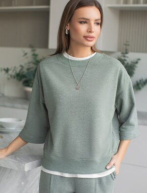 VILATTE Джемпер 575121 D49.139 оливковый меланж