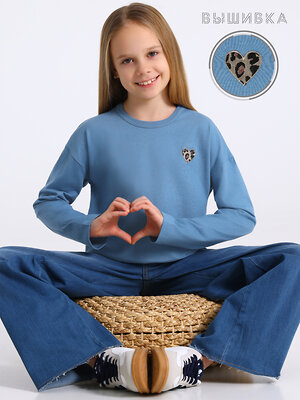 Апрель Лонгслив 575329 1ДДЛД4896001 серо-голубой