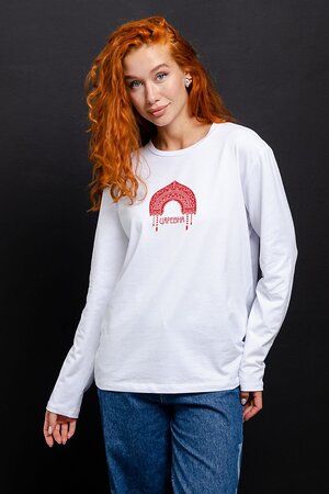 Натали Футболка 575445 8588 белый+украшение