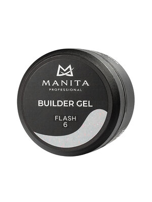 MANITA Гель моделирующий для ногтей с хлопьями юки / Builder Gel Flash №06, 15 мл 575782 28223 