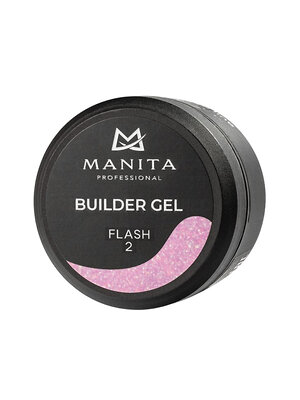 MANITA Гель моделирующий для ногтей с хлопьями юки / Builder Gel Flash №02, 15 мл 575783 28219 