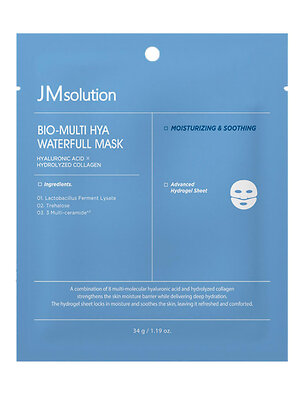 JMsolution Тающая гидрогелевая маска для лица с гиалуроновой кислотой / Bio-Multi Hya Waterfull Mask, 34 г 575792 28260 