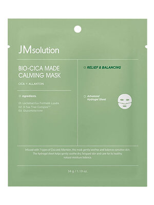 JMsolution Тающая гидрогелевая маска для лица с центеллой / Bio-Cica Made Calming Mask, 34 г 575803 28261 