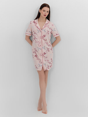 MARK FORMELLE Сорочка 576005 572403 птицы на нежно -розовом