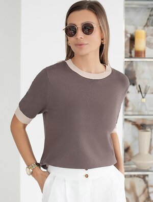 VILATTE Джемпер 576109 D39.388 кофейный