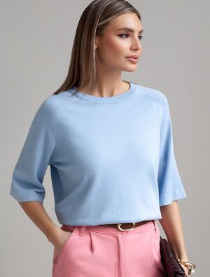 VILATTE Джемпер 576125 D39.403 светло-голубой