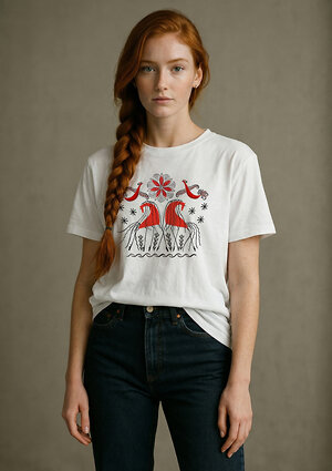 Натали Футболка 576140 8589 белая+мезень