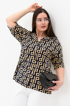 Натали Рубашка 576659 21603 орнамент синий