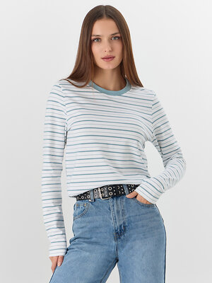 MARK FORMELLE Джемпер 576704 122867 голубо -серая полоска