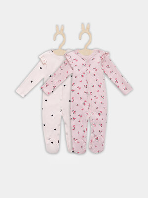 MARK FORMELLE Комбинезон 576708 14007-2 сердца на св.розовом +цветочки на розовом