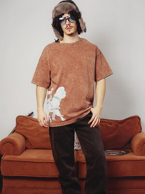 MARK FORMELLE Футболка 577254 111900 ACID WASH мускатный орех +печать