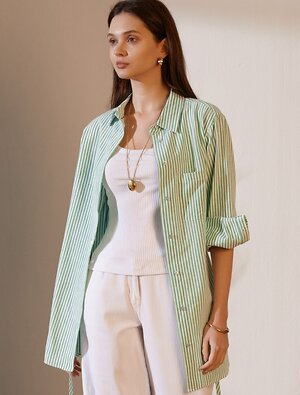 VILATTE Блузка 577458 D29.302 белый-фисташковый