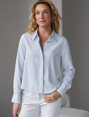 VILATTE Блузка 577461 D29.322 белый-голубой