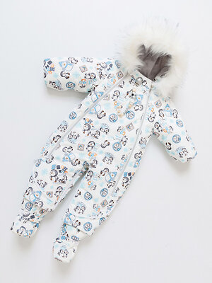 BATIK Комбинезон 577515 705-25з-1 Принт пингвины/голубой