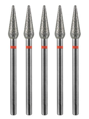 MANITA Фреза алмазная капля большая для аппаратного маникюра 856.104.260.120.040 ФАК-4,0 12М, красная насечка, ø 4,0 мм, 5 шт. 577564 28347 