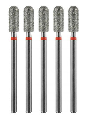 MANITA Фреза алмазная цилиндр закругленный для аппаратного маникюра 856.104.141.090.040 ФАЦС-4,0 9М, красная насечка, ø 4,0 мм, 5 шт. 577568 28337 