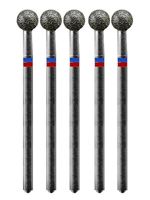 MANITA Фреза алмазная шар для аппаратного маникюра 866.104.001.048.050 ФАШ-5,0MC, сине-красные насечки, ø 5 мм, 5 шт. 577571 28354 