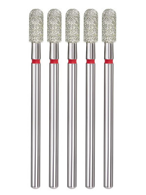 MANITA Фреза алмазная цилиндр закругленный для аппаратного маникюра 856.104.141.080.035 ФАЦС-3.5-8М, красная насечка, ø 3,5 мм, 5 шт. 577576 28336 