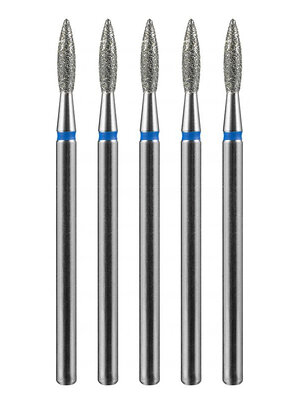 MANITA Фреза алмазная пламя острое для аппаратного маникюра 866.104.243.080.021 ФАП-2.1-8С, синяя насечка, ø 2,1 мм, 5 шт. 577580 28362 