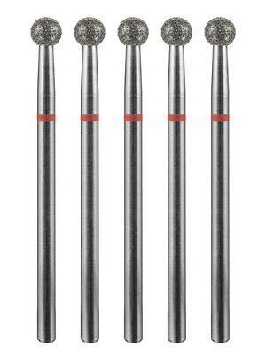 MANITA Фреза алмазная шар для аппаратного маникюра 856.104.001.036.040 ФАШ-4,0М, красная насечка, ø 4 мм, 5 шт. 577581 28334 