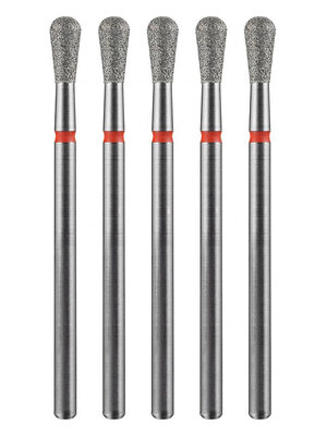 MANITA Фреза алмазная груша для аппаратного маникюра 856.104.237.070.033 ФАОКС-3.3-7 М, красная насечка, ø 3,3 мм, 5 шт. 577583 28338 