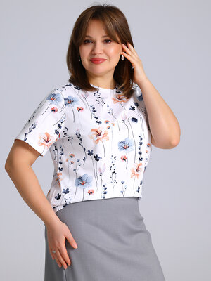 Апрель Футболка 577585 1ЖДФК3305001н крупные нежные цветы