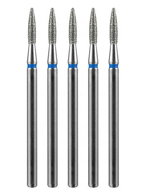 MANITA Фреза алмазная пламя острое для аппаратного маникюра 866.104.243.080.018 ФАП-1.8-8С, синяя насечка, ø 1,8 мм, 5 шт. 577601 28359 