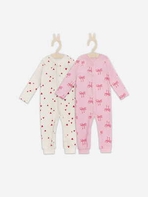 MARK FORMELLE Комбинезон 578197 14012-2 сердечки на молочном +бантики на розовой сказке