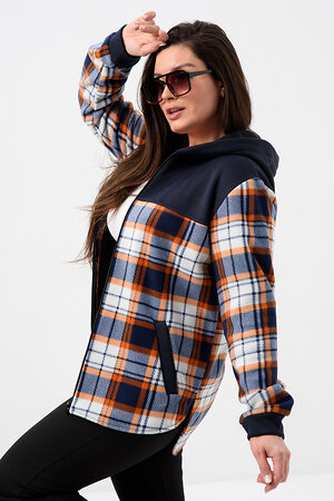 Натали Толстовка 578622 52452 темно-синий, клетка