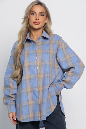 LT Collection Рубашка 578742 Б15107-7М голубой, бежевый