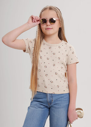 CLEVER Футболка 579084 867268шлн бежевый/зелёный