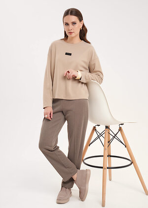 CLEVER Брюки 579160 267101/195зэж св.коричневый/т.серый