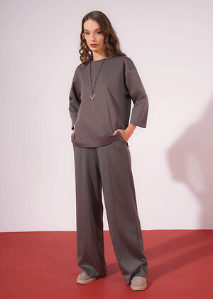 CLEVER Брюки 579162 267099/196д кофейный/т.серый