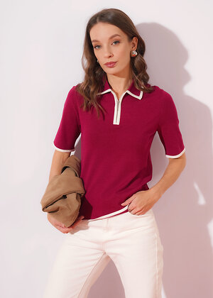 CLEVER Джемпер 579238 264634/196вп т.малиновый