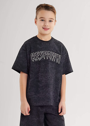 CLEVER Футболка 579262 867310/10кдн_п т.серый/чёрный