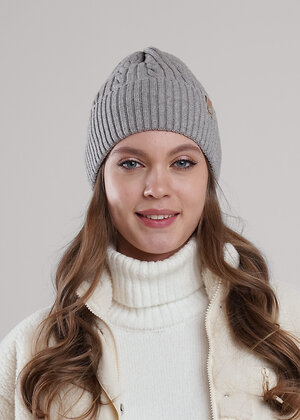 CLEVER Шапка 579293 564647вн меланж серый
