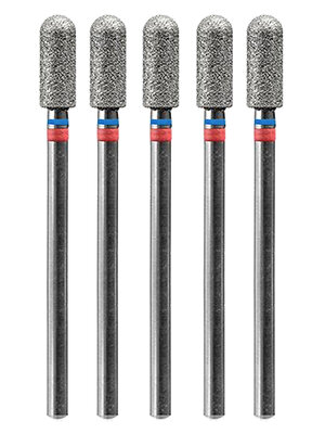 MANITA Фреза алмазная цилиндр для аппаратного маникюра 866.104.141.080.035 ФАЦС-3.5 8 М-С, сине-красная насечка, ø 3,5 мм, 5 шт. 579759 28356 