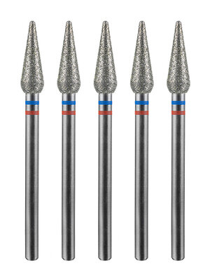 MANITA Фреза алмазная капля большая для аппаратного маникюра 866.104.260.120.040 ФАК-4.0 12 М-С, сине-красная насечка, ø 4,0 мм, 5 шт. 579765 28370 