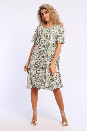 Натали Платье 580052 13241 бело-зеленый