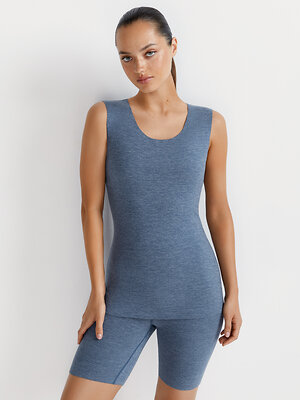 Omsa Майка 580276 OmD 1323T 3D Майка жен. "Термо" Jeans (Синий)