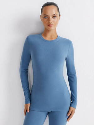 Omsa Лонгслив 580334 OmD 1612T PV Лонгслив жен. "Термо" Jeans (Синий)